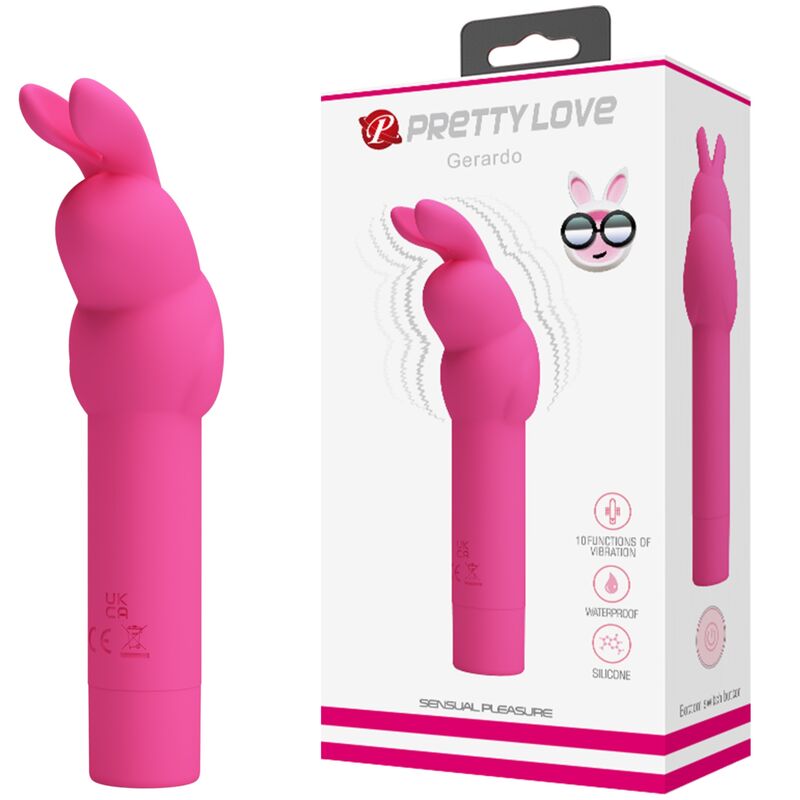 PRETTY LOVE - GERARDO FUSCHIA RABBIT SILICONE Sensory Device