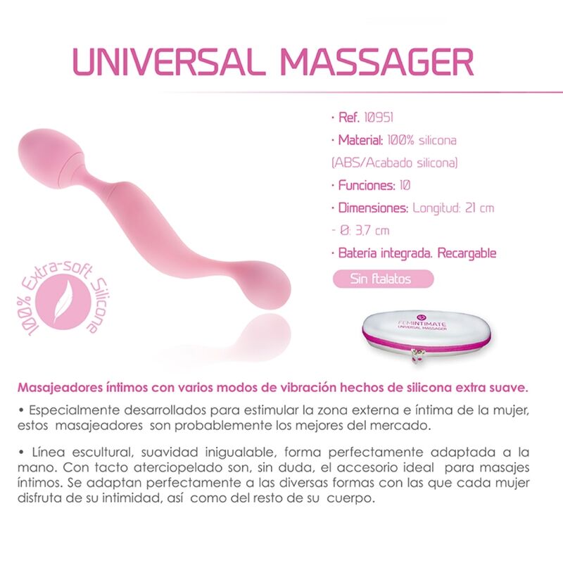 FEMINTIMATE - UNIVERSAL MASSAGER SILICONE Sensory Device PINK