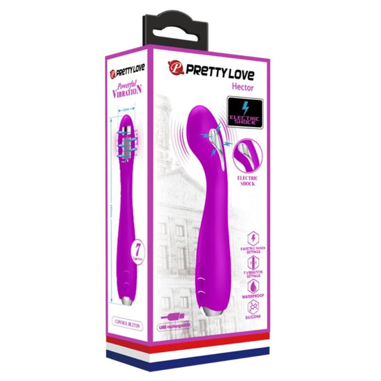 PRETTY LOVE - HECTOR WIEDERAUFLADBARES ELEKTROSCHOCK-Sinnesgerät WASSERDICHT VIOLETT
