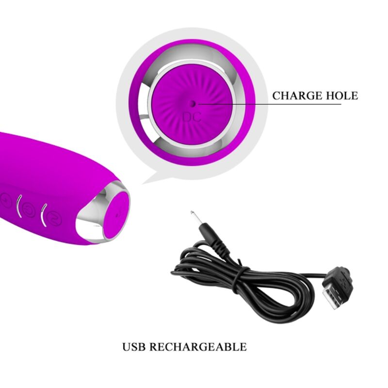 PRETTY LOVE - HECTOR WIEDERAUFLADBARES ELEKTROSCHOCK-Sinnesgerät WASSERDICHT VIOLETT