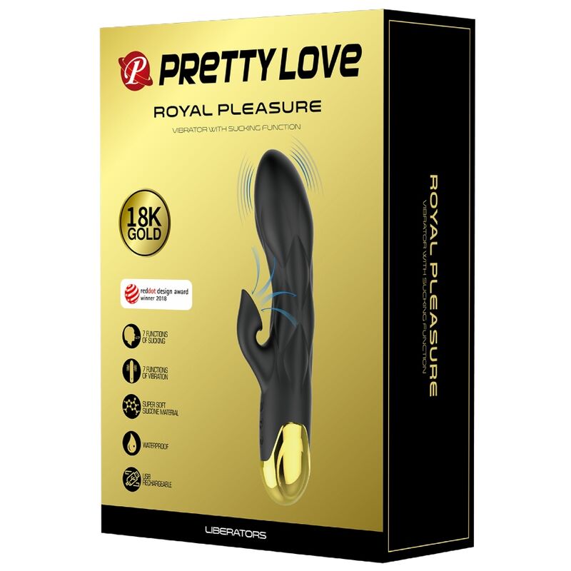 PRETTY LOVE - SCHWARZES WIEDERAUFLADBARES VERGOLDETES LUXUS-Sensorikgerät