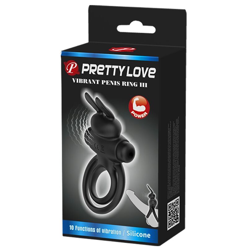 PRETTY LOVE - Sensory Device III RABBIT RING FOR BLACK PENIS