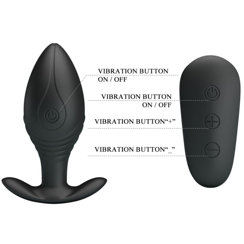 PRETTY LOVE - REGINA ANAL PLUG RECHARGEABLE Sensory Device BLACK