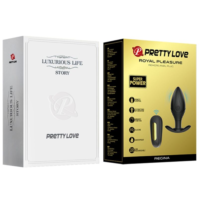 PRETTY LOVE - REGINA ANAL PLUG RECHARGEABLE Sensory Device BLACK
