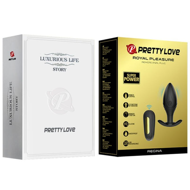 PRETTY LOVE - REGINA ANAL PLUG RECHARGEABLE Sensory Device BLACK
