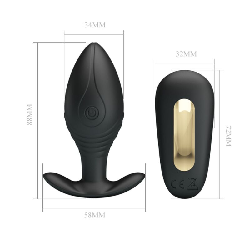 PRETTY LOVE - REGINA ANAL PLUG RECHARGEABLE Sensory Device BLACK