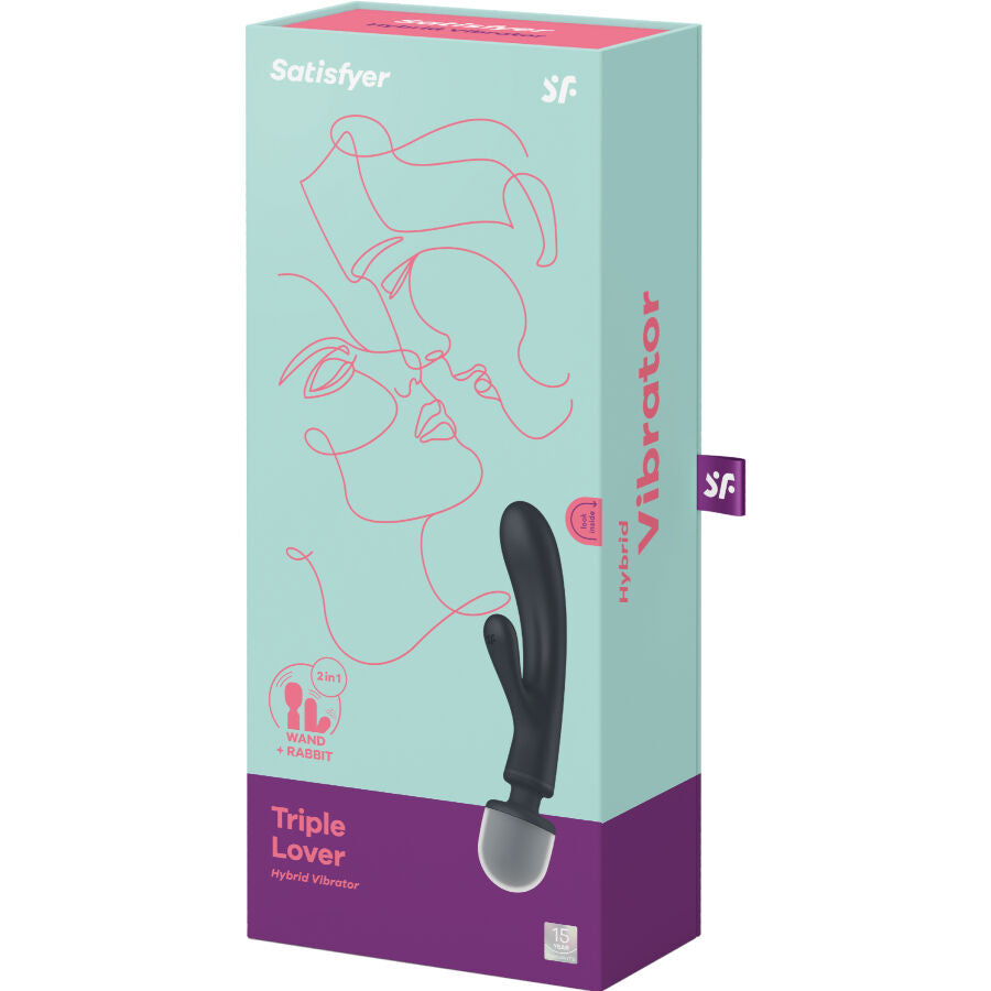 SATISFYER - TRIPLE LOVER RABBIT Sensory Device MASSAGER PINK