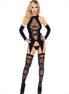 LEG AVENUE - SET 3 PIECES BODY + STOCKINGS + SLEEVES