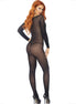 LEG AVENUE - BODYSTOCKING LONG SLEEVE BLACK