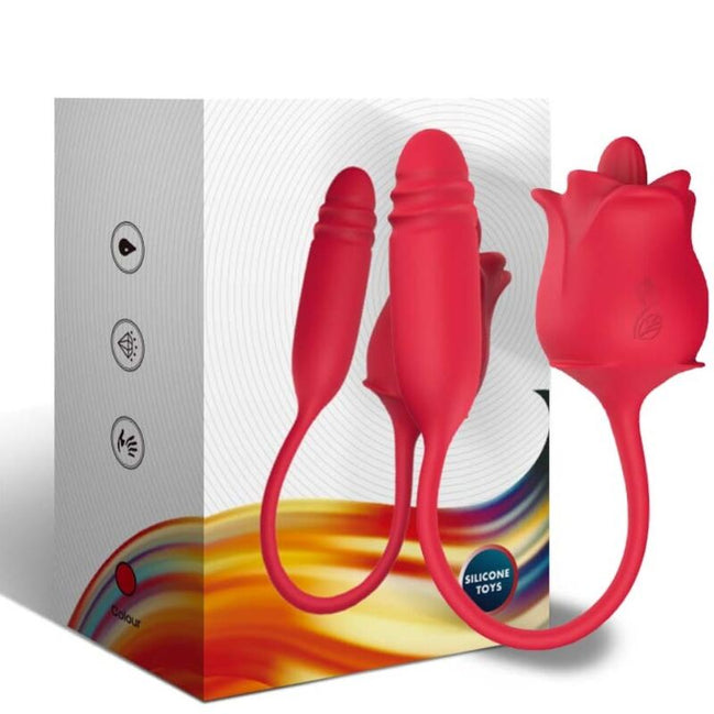 ARMONY - 3-IN-1 PINK, STIMULATOR, SAUGFUNKTION UND AUF- UND ABWÄRTSBEWEGUNG MIT ROTEM SCHWANZ