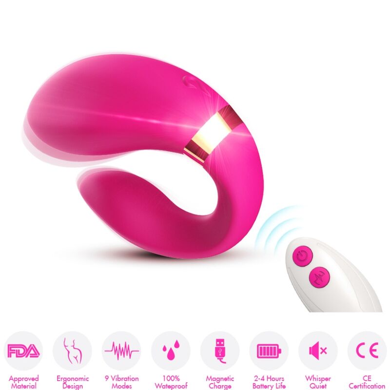 ARMONY - CRESCENT Sensory Device FOR COUPLES REMOTE CONTROL FUCHSIA