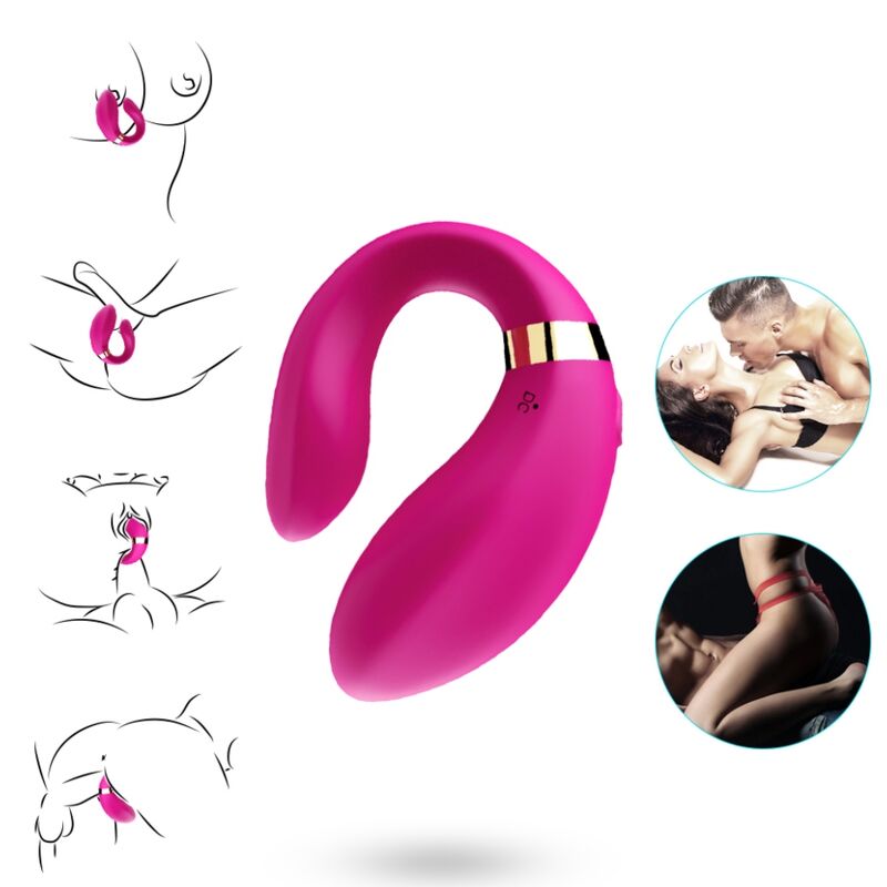 ARMONY - CRESCENT Sensory Device FOR COUPLES REMOTE CONTROL FUCHSIA