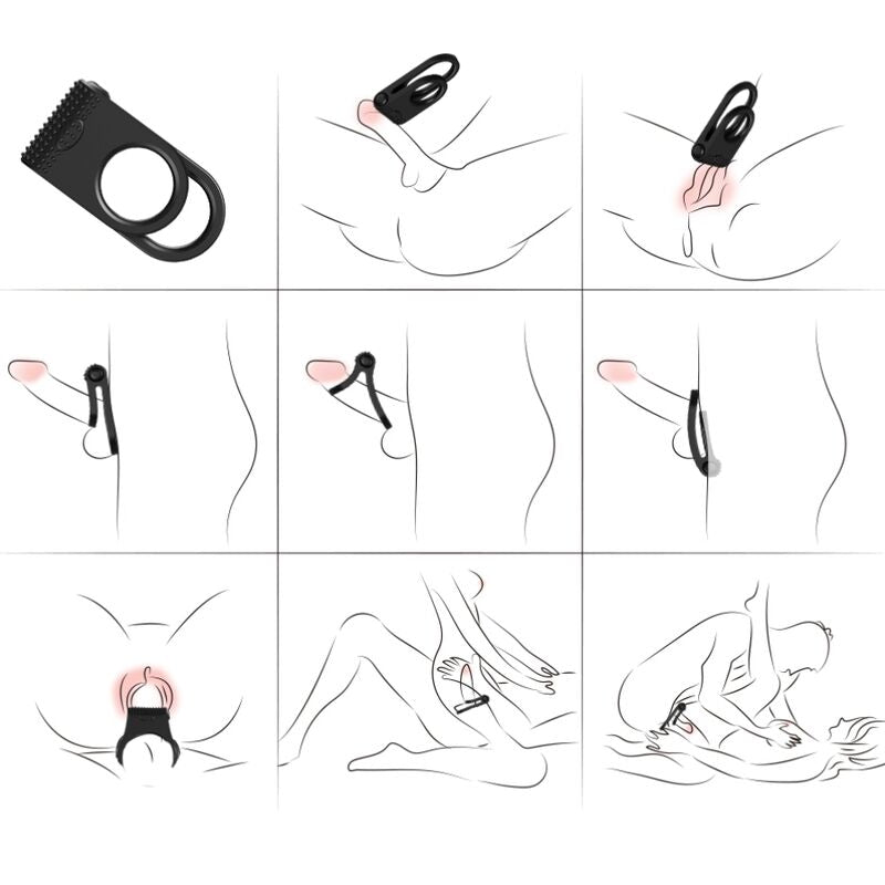 ARMONY - TWINS DOUBLE Sensory Device RING FOR COUPLES BLACK