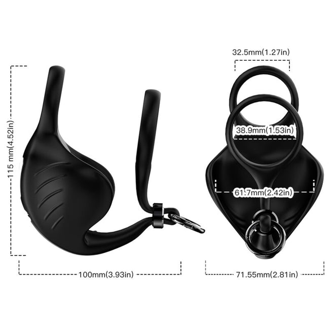 ARMONY - MANTA SCROTUM Sensorisches Gerät RING FERNBEDIENUNG SCHWARZ
