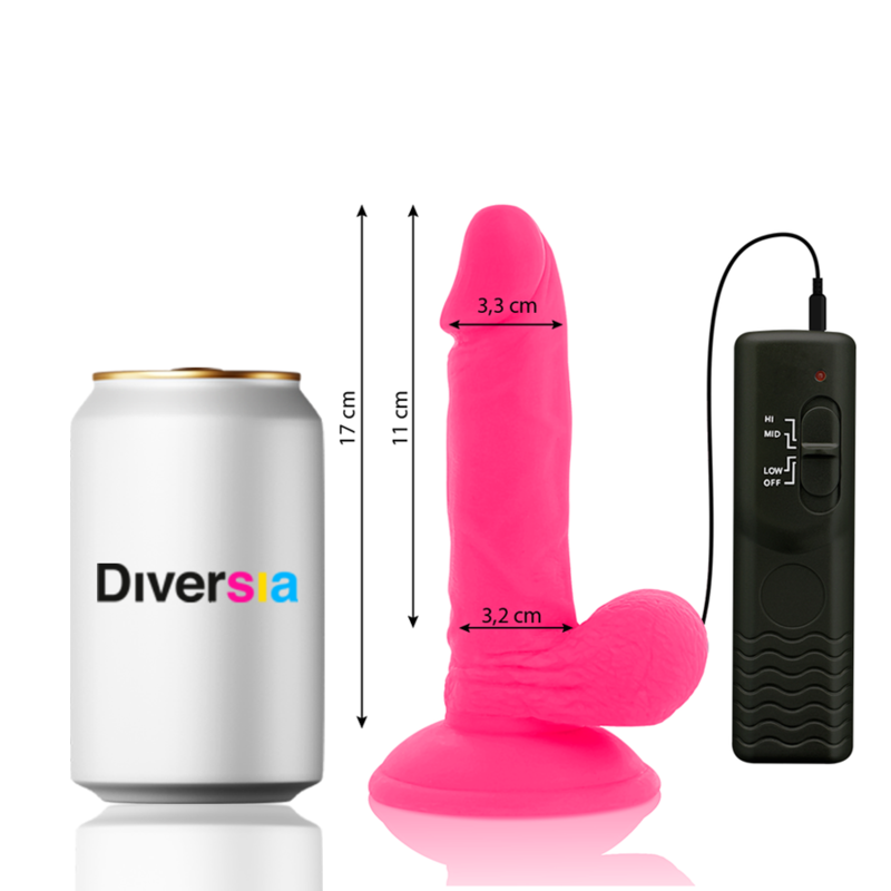 DIVERSIA - FLEXIBLE VIBRATING Wellness Device PINK 17 CM -O- 3.3 CM
