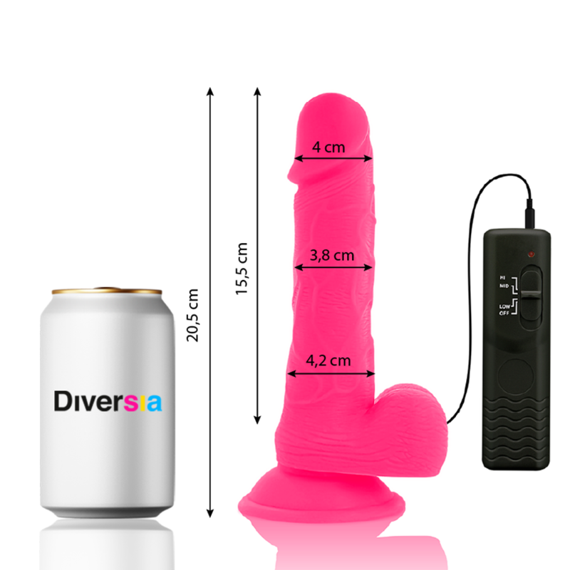 DIVERSIA - FLEXIBLES VIBRIERENDES Wellness-Gerät PINK 20,5 CM -O- 4,2 CM