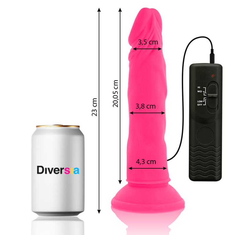 DIVERSIA - FLEXIBLE VIBRATING Wellness Device PINK 23 CM -O- 4.3 CM