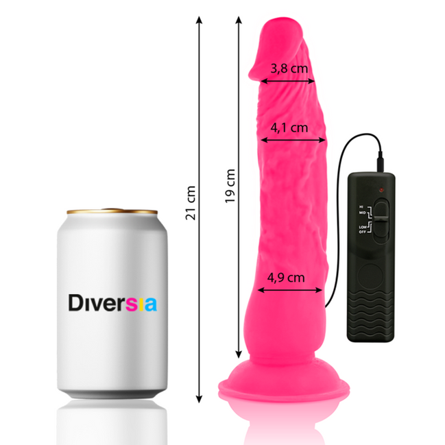 DIVERSIA - FLEXIBLE VIBRATING Wellness Device PINK 21 CM -O- 4.9 CM