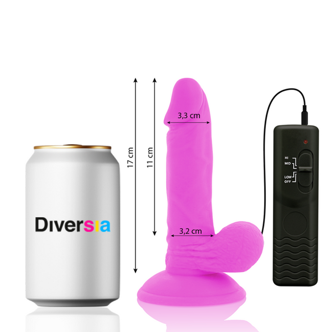 DIVERSIA – FLEXIBLES VIBRIERENDES Wellness-Gerät LILA 17 CM –Ø– 3,3 CM