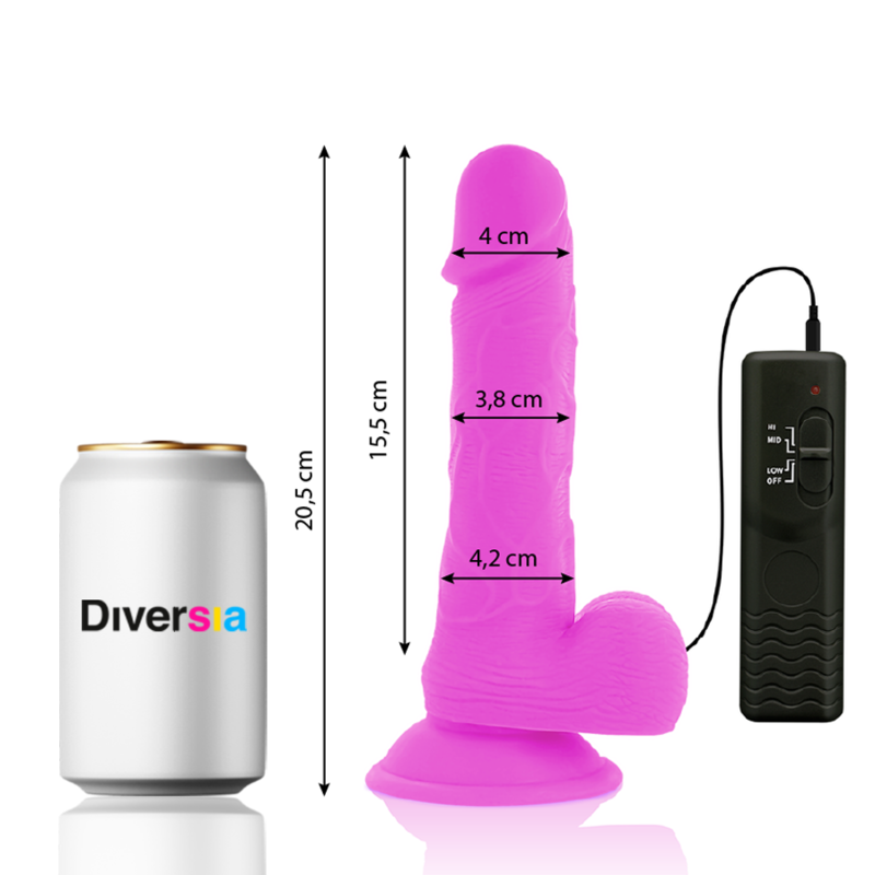 DIVERSIA - FLEXIBLES VIBRIERENDES Wellness-Gerät LILA 20,5 CM -O- 4,2 CM