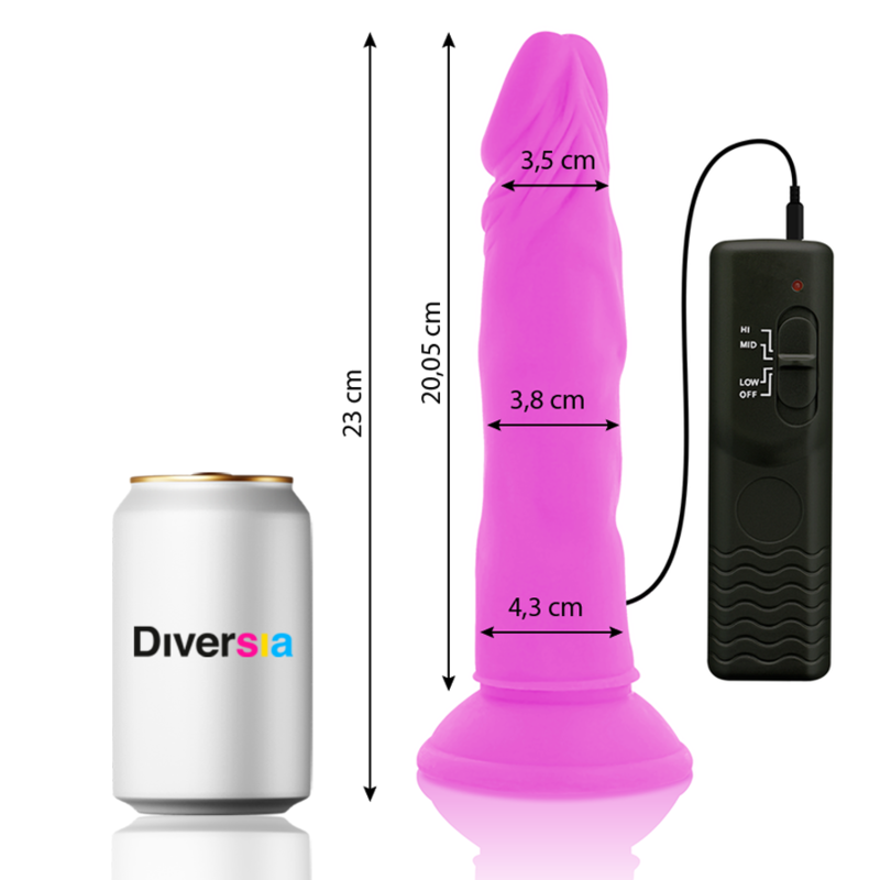 DIVERSIA - FLEXIBLES VIBRIERENDES Wellness-Gerät PURPUR 23 CM -Ø- 4.3 CM