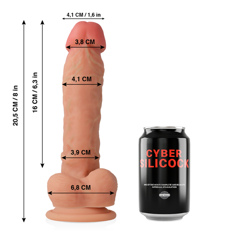 CYBER SILICOCK - ULTRAREALISTISCHER WEICHER FLÜSSIGSILIKON-DILDO 20.5 CM -Ø- 4.1 CM