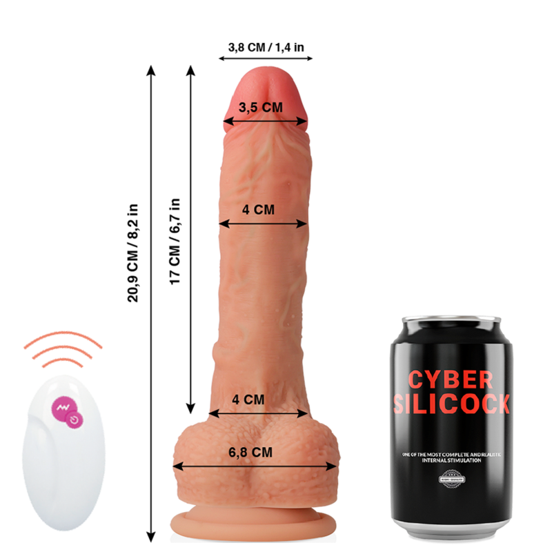 CYBER SILICOCK - REALISTISCHER FERNGESTEUERTER MASTER HUCK 20,9 CM -Ø- 4 CM