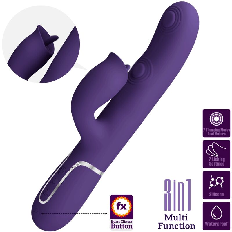 PRETTY LOVE - RABBIT Sensory Device WITH LICKING PURPLE