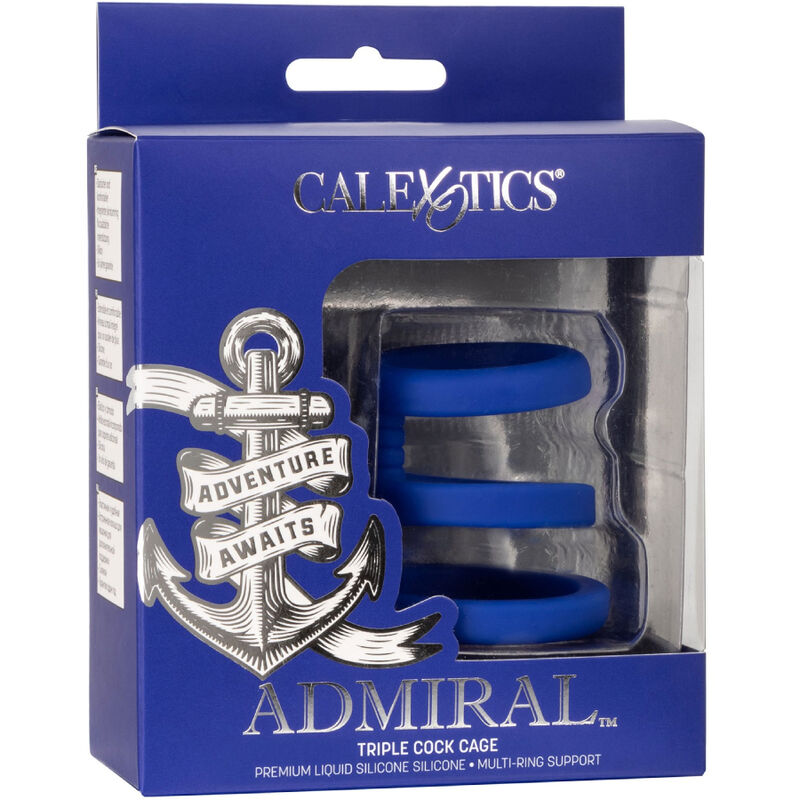 CALEXOTICS - ADMIRAL DREIFACH-PENIS-KÄFIG BLAU