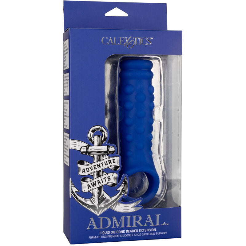 CALEXOTICS - ADMIRAL PENISÜBERZUG MIT KUGELN FLÜSSIGSILIKON BLAU