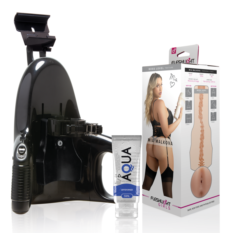 FLESHLIGHT - MIA MALKOVA BOSS LEVEL + UNIVERSAL LAUNCH + AQUA QUALITY GLEITMITTEL 50 ML