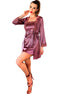 LIVCO CORSETTI FASHION - JACQUELINE LC 90249 MORGENMANTEL + SHIRT + HÖSCHEN VIOLETT L/XL