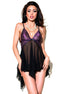 CHILIROSE - CR 4074 BABYDOLL VIOLET & SCHWARZ S/M