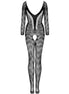 LIVCO CORSETTI FASHION - CORDILL LC 17358 BODYSTOCKING CROTCHLESS BLACK ONE SIZE