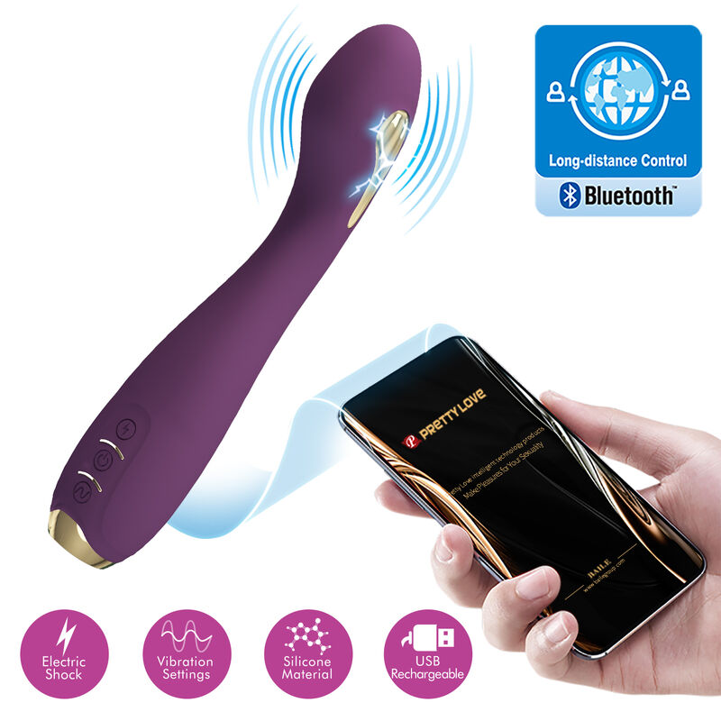 PRETTY LOVE - HECTOR ELECTROSHOCK Sensory Device BY APP CONTROL PURPLE