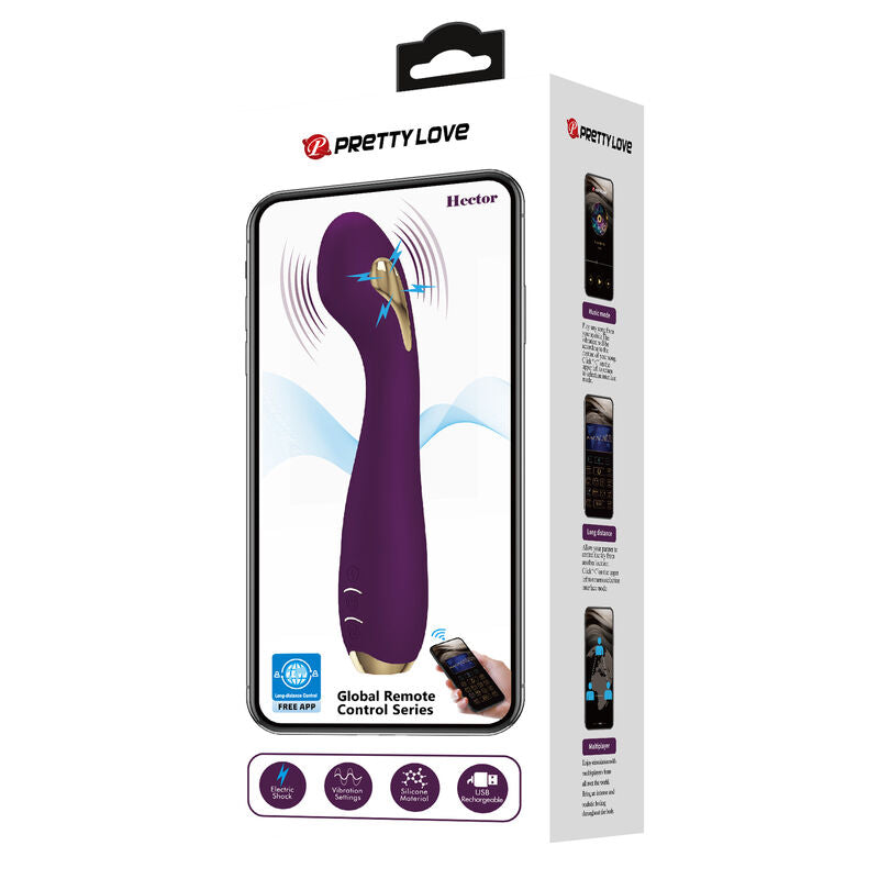 PRETTY LOVE - HECTOR ELECTROSHOCK Sensory Device BY APP CONTROL PURPLE