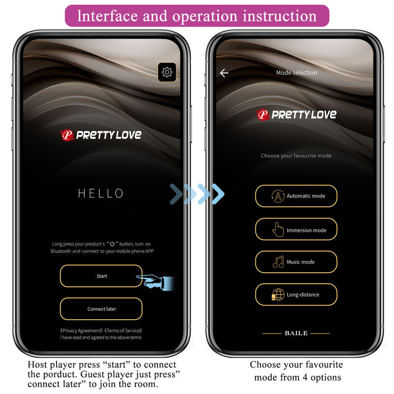 PRETTY LOVE - HECTOR ELECTROSHOCK Sensory Device BY APP CONTROL PURPLE