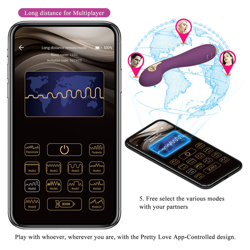 PRETTY LOVE - HECTOR ELECTROSHOCK Sensory Device BY APP CONTROL PURPLE