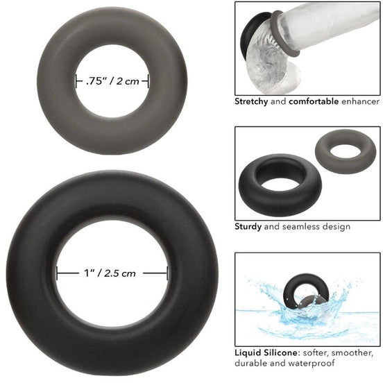 CALEXOTICS - ALPHA PROLONG 2ER-RING-SET GRAU