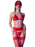 CHILIROSE - CR 4467 SET VIERTEILIG ROT L/XL