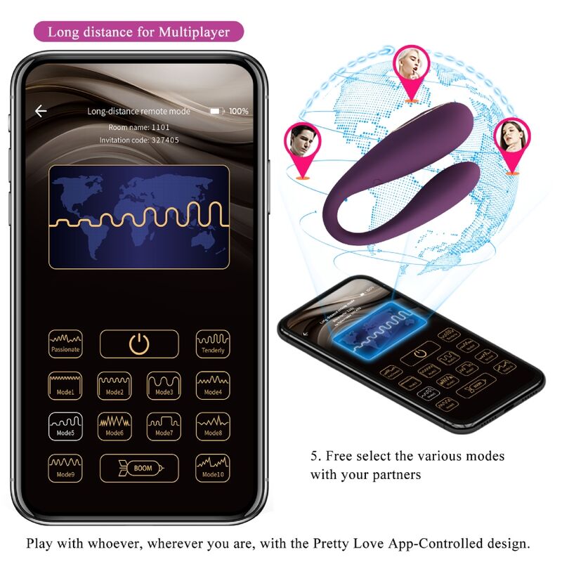 PRETTY LOVE - AUGUST REMOTE GLOBAL DOUBLE PLEASURE Sensory Device