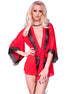 CHILIROSE - CR 4113 PEGNOIR ROT L/XL
