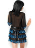 CHILIROSE - CR 3837 PEGNOIR BLAU & SCHWARZ L/XL