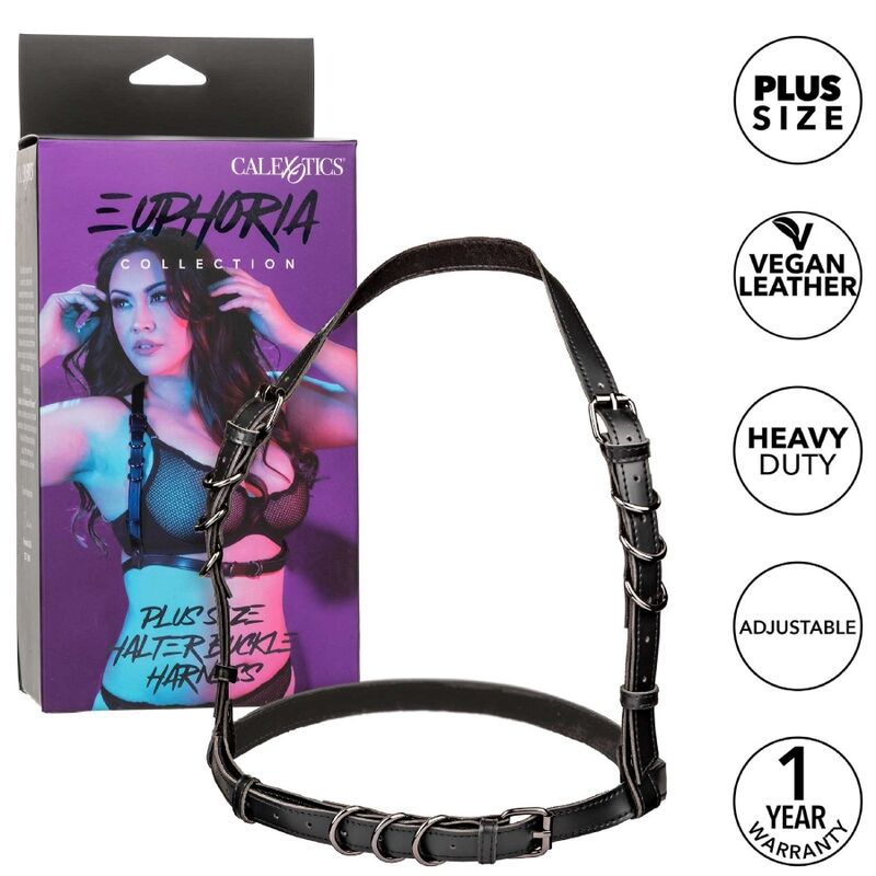 CALEXOTICS – EUPHORIA PLUS SIZE NECKHALTER-SCHNALLE-GESCHIRR SCHWARZ