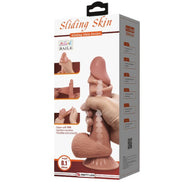 PRETTY LOVE - SLIDING SKIN SERIES REALISTIC Wellness Device WITH SLIDING BROWN SKIN SUCTION CUP 21.8 CM
