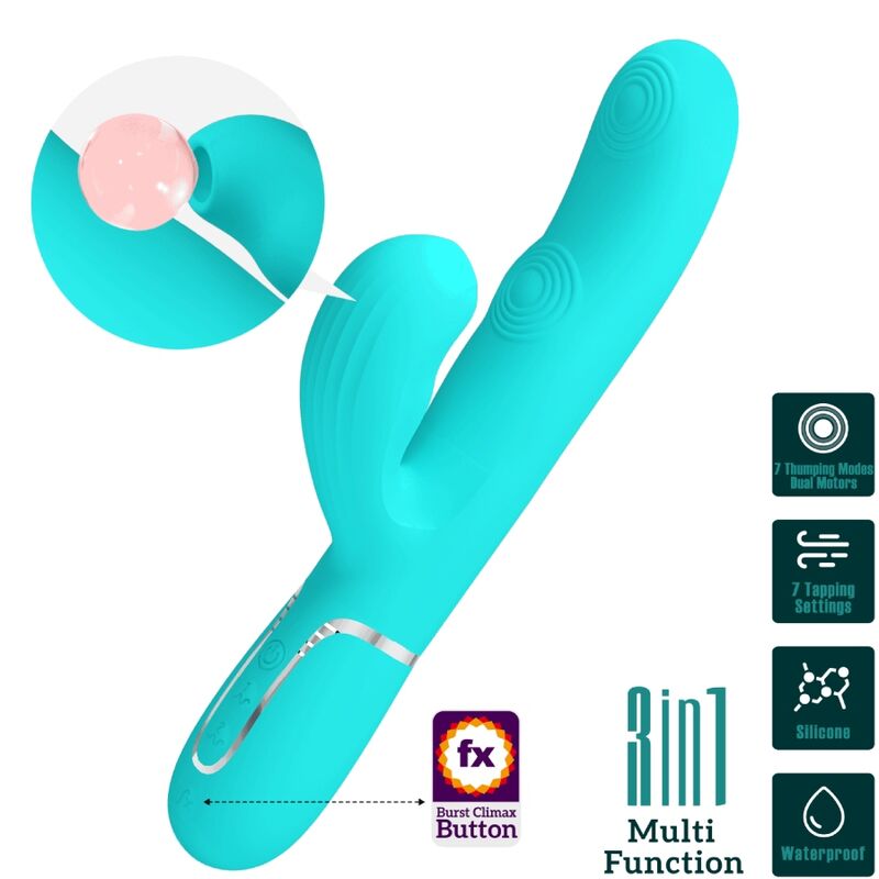 PRETTY LOVE - PERLITA MULTIFUNKTIONALES 3-IN-1 G-PUNKT-Stimulationsgerät AQUA GRÜN
