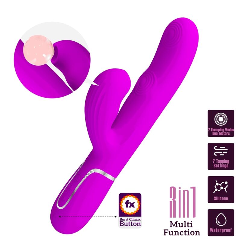 PRETTY LOVE - PERLITA MULTIFUNCTION 3 IN 1 G-SPOT Sensory Device VIOLET