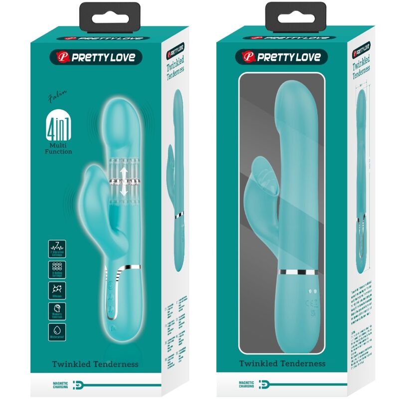 PRETTY LOVE - RABBIT Sensory Device PEARLS AQUA GRÜN