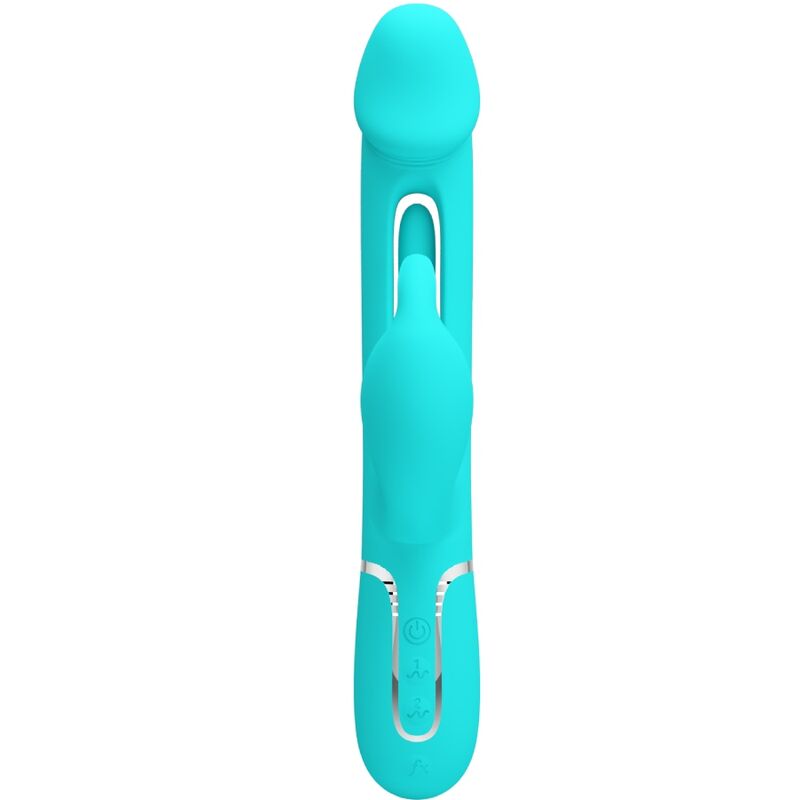 PRETTY LOVE - KAMPAS RABBIT 3 IN 1 MULTIFUNKTIONALES Sensorisches Gerät MIT ZUNGE AQUA GRÜN