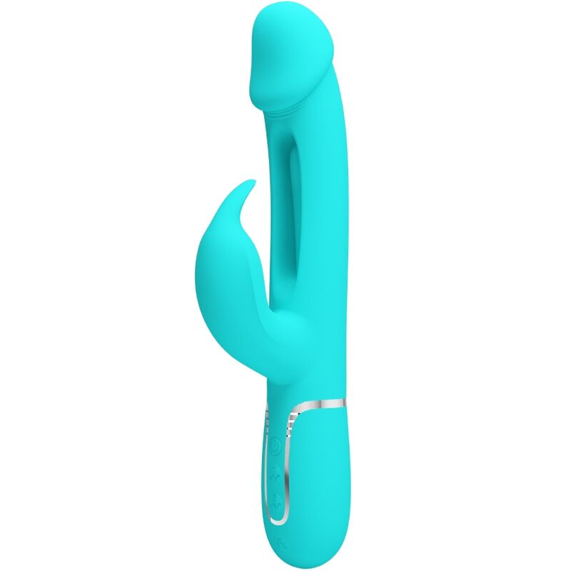 PRETTY LOVE - KAMPAS RABBIT 3 IN 1 MULTIFUNKTIONALES Sensorisches Gerät MIT ZUNGE AQUA GRÜN